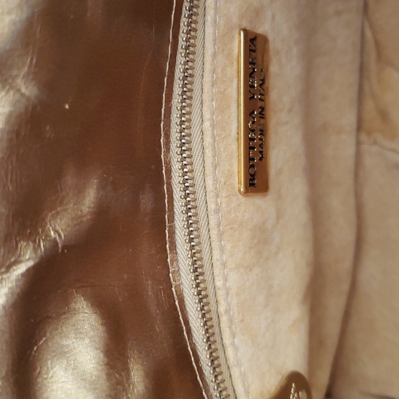 Bottega Veneta Intrecciato Metallic Gold Color Sling Bag - Picture 9 of 15